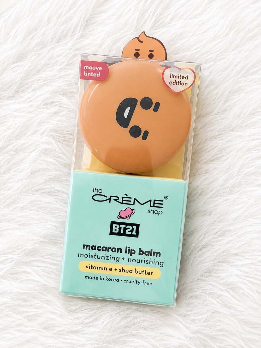 The Crème Shop x BT21 Shooky Mauve Tinted Macaron Lip Balm